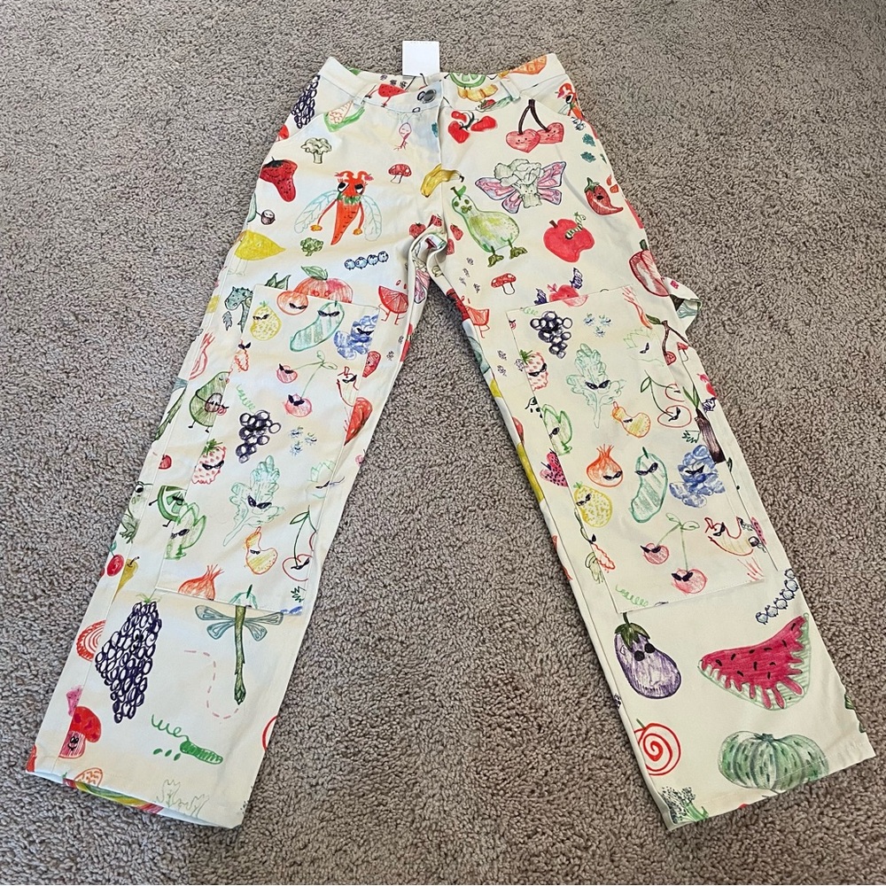 Collina Strada Chason Pant in Chef’s Kiss Vegetable Print Size XS NWT - Picture 2 of 15